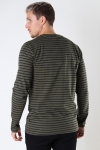 Kronstadt Timmi Organic/Recycled L/S stripe tee Army / Black