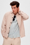 Selected SLHREGNEW-LINEN SHIRT SS RESORT W Desert Sage Stripes