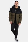 Klokkeban Classics Hooded 2-Tone Puffer Jakke Dark Olive/Black