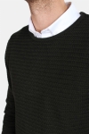 Clean Cut Aberdeen Crew Neck Strikke Dark Green Melange