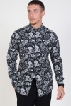 Only & Sons Frederik L/S Paisley Stretch Skjorte Black