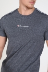 Champion Stripe C Logo Crewneck T-skjorte Dark Grey Melange