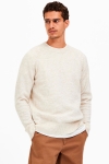 Selected SLHRAI LS KNIT CREW NECK W Oatmeal