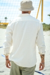 Solid Enea Allan Linen Shirt LS Off White