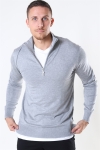 Jeff Argento Half Zip Strikke Light Grey Mix