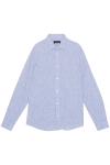 Clean Cut Copenhagen Jamie Cotton Linen Shirt LS Blue Melangé
