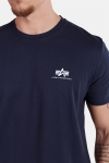 Alpha Industries Basic T-skjorte Small Logo Navy