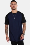 Basic Brand Raglan T-skjorte Blue Navy/Black