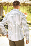 Selected Reg New Linen Shirt LS Desert Sage Stripe