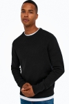 ONLY & SONS PHIL STRUC CREW KNIT Black