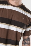 Clean Cut Copenhagen Bradley Cotton Tee Brown Stripes