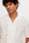 Selected Relax Jax Shirt SS Broderie Bright White