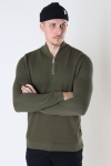 ONLY & SONS PANTER STRUC HALF ZIP KNIT Olive Night