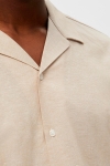 Selected SLHREGNEW-LINEN SHIRT SS RESORT W Kelp