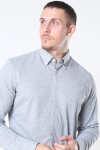 Selected Slim Oliver Knit Flex Skjorte LS Medium Grey Melange