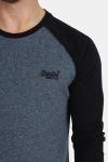 Superdry Orange Label L/S Baseball T-skjorte Twilight Blue Grit/Black