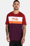 Fila Men Aaron SS T-skjorte Potent-Merlot-Bright-Wht-Harvest-Pumkin