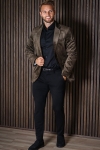 JEFF George Velour Blazer Army