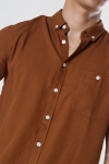 Kronstadt Johan Linen S/S shirt Tobacco