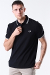 Fred Perry Twin Tipped Polo Black/Porc