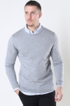 Clean Cut Copenhagen Merino Wool Crew Strikke Light Grey Mel