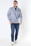 Basic Brand Quarter Zip Sweat Oxford Grey