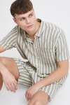 Solid Fried Linen Shirt Vetiver