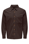 ONLY & SONS Tile Corduroy Shirt Coffee Bean