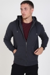 Solid Organic Morgan Zip Genser Dark Grey Mel