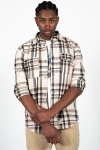 Fat Moose Adrian Cotton Check Shirt Ecru/Brown Check