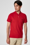 Selected Aro S/S Emroidery Polo Skjorte Noos Scarlet Sage