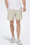 ONLY & SONS Tel Stripe Cotton Linen Shorts Moonstruck