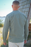 ONLY & SONS CAIDEN LS SOLID LINEN MAO SHIRT Swamp