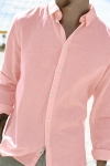 Solid Enea Allan Linen Shirt LS Powder Pink