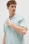 Selected Relax New Linen Shirt SS Resort Desert Sage Stripe