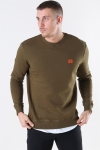Les Deux Dark Oliven Green/BKlokkent Orange Piece Sweatshirt
