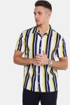 Kronstadt Cuba S/S Gr. 76 Skjorte White/Yellow/Navy