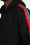 Klokkeban Classics Stripe Shoulder Hoodie Black/ Fire Red/ Green