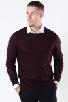 Lindbergh Merino O-Neck Strikke Dark Bordeaux