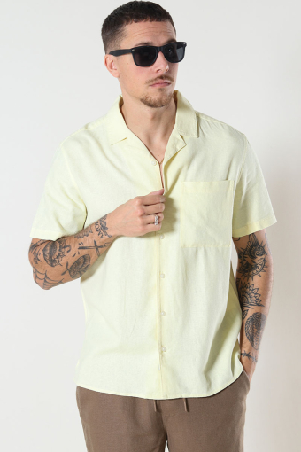 Allan Cuba Linen Shirt Anise Flower