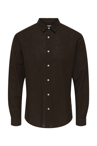Caiden LS Linen Shirt Coffee Bean