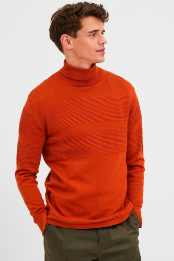 SLHMAINE LS KNIT ROLL NECK W NOOS Bombay Brown