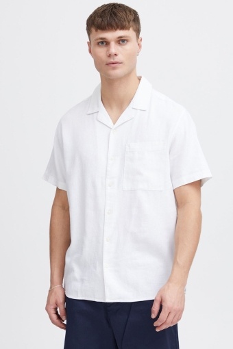 Allan Cuba Linen Shirt White