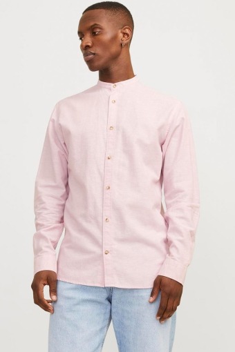 Summer Band Linen Shirt LS Pink Nectar