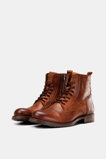 RUSSEL LEATHER BOOTS Cognac