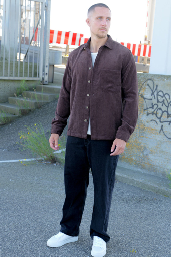 Tile Corduroy Shirt Coffee Bean