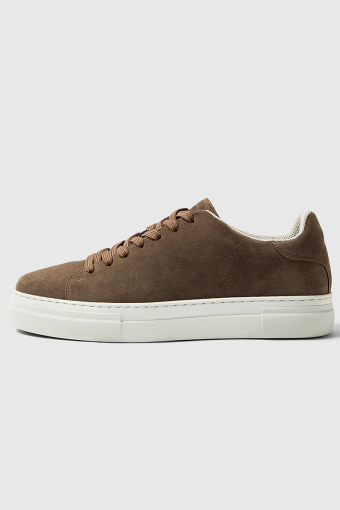 David Chunky Suede Leather Sneaker Almondine
