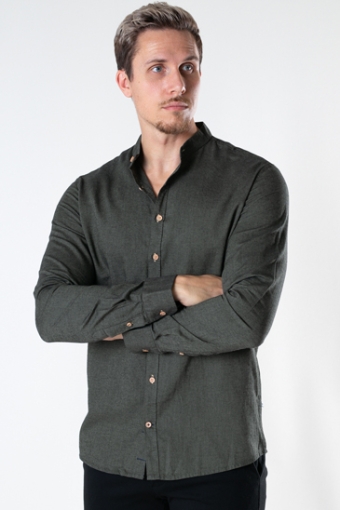 Dean Diego Cotton henley shirt Army mel