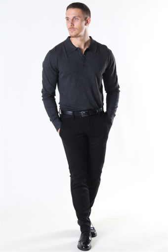 Acheletta Polo Strikke Charcoal Mix