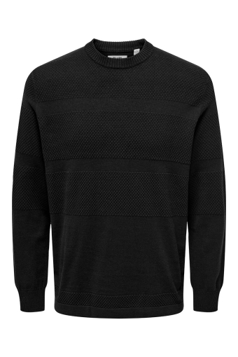 Malik Crew Neck Knit Black
